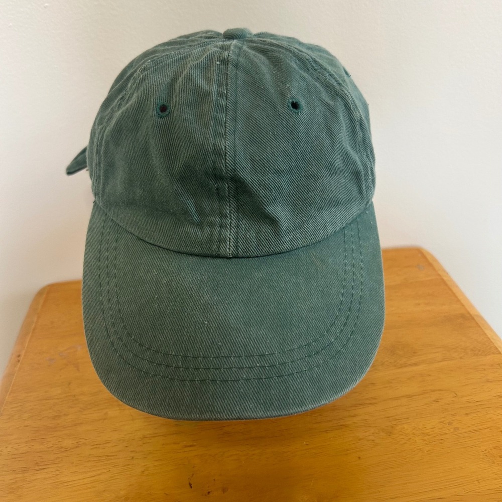 Blank Forest Green Dad Hat VTG Faded Cotton Twill Earthy Gorpcore Strapback Cap
